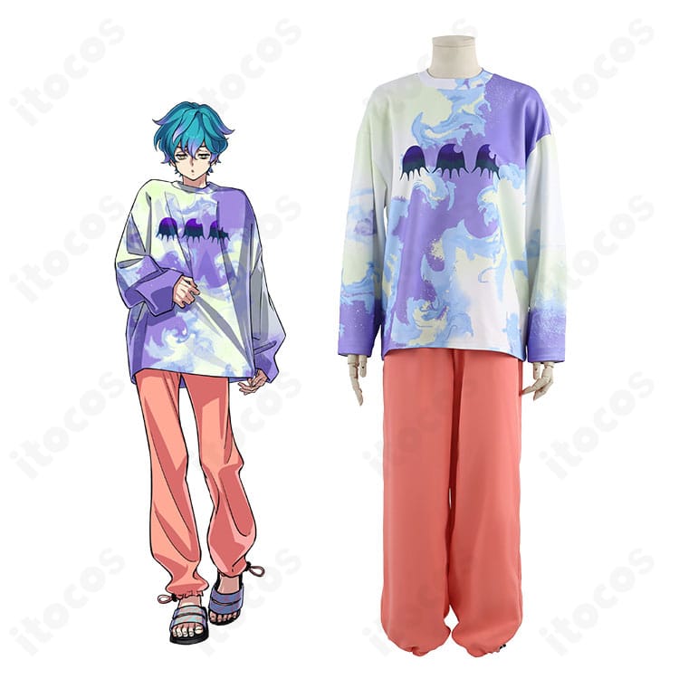 湊大瀬（カリスマ）とコスプレ衣装の全身イメージ。内罰のカリスマらしいアート調デザインを高再現