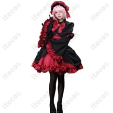 Re:ゼロ ラム ゴシックドレス衣装｜上品な黒×赤で高再現、イベント・撮影に最適 - 1枚目の画像（サムネイル）