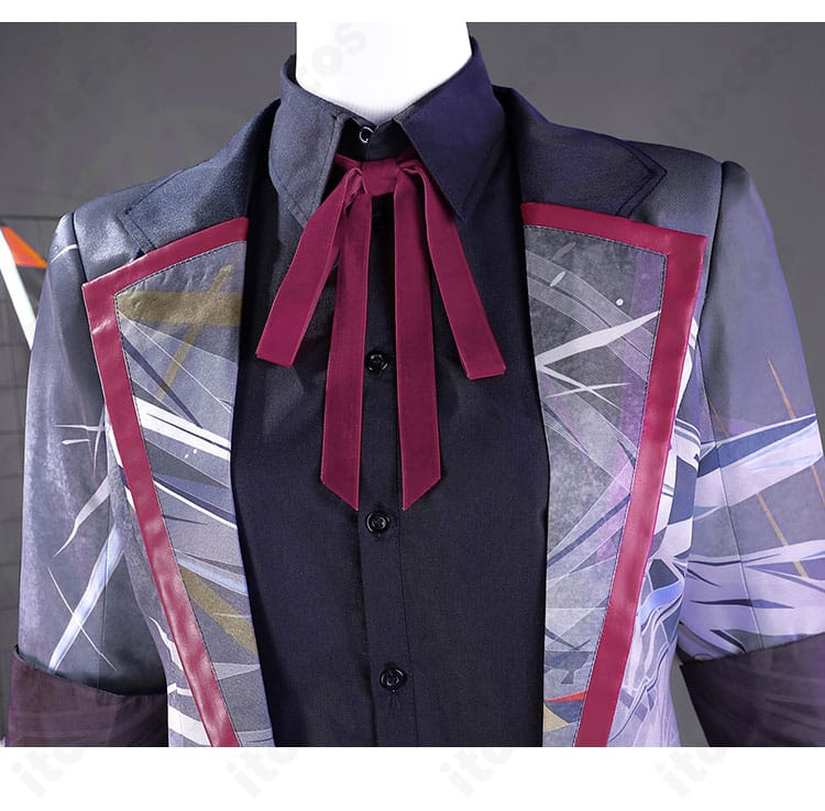 神代類 コスプレ衣装の襟元とリボンタイのディテール。特徴的な結び目と襟の形状を高精度に表現。