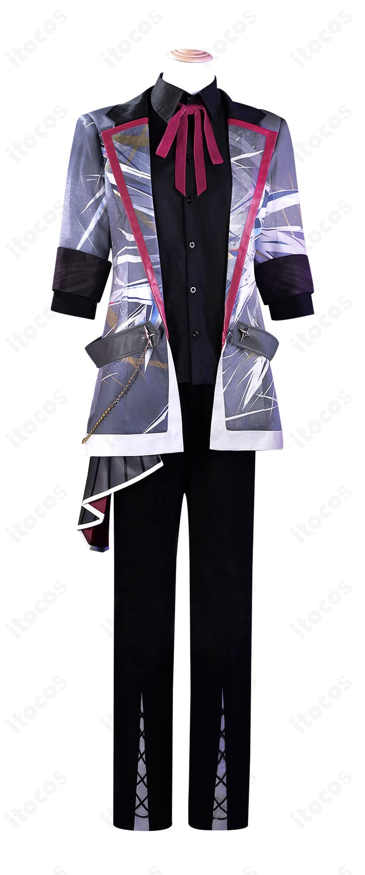 プロジェクトセカイ 神代類 演出家デフォルト衣装の正面全体図。コート×リボンタイの高再現シルエットを確認できる画像。