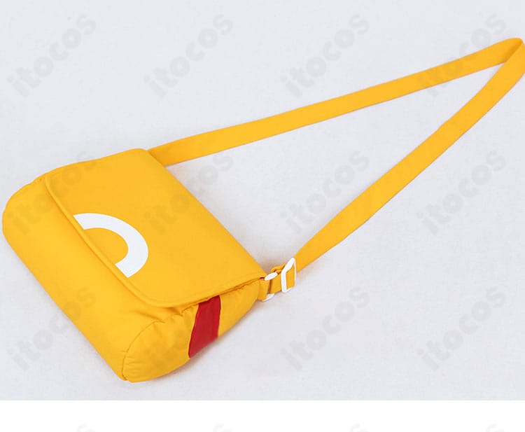 リーフ コスプレ ショルダーバッグ正面詳細｜赤丸ロゴ入りデザインで存在感アップ