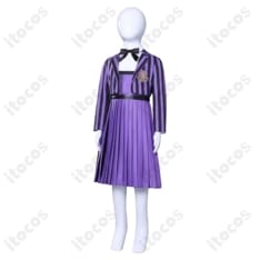 ウェンズデー／ウェンズデー・アダムス 学園制服コスプレ 高再現で動きやすく、イベントと撮影に最適 - 7枚目の画像（サムネイル）