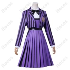 ウェンズデー／ウェンズデー・アダムス 学園制服コスプレ 高再現で動きやすく、イベントと撮影に最適 - 2枚目の画像（サムネイル）