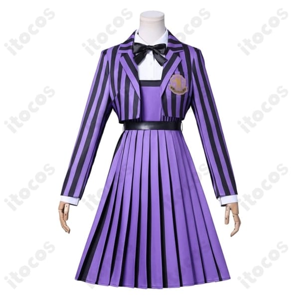 ウェンズデー／ウェンズデー・アダムス 学園制服コスプレ 高再現で動きやすく、イベントと撮影に最適