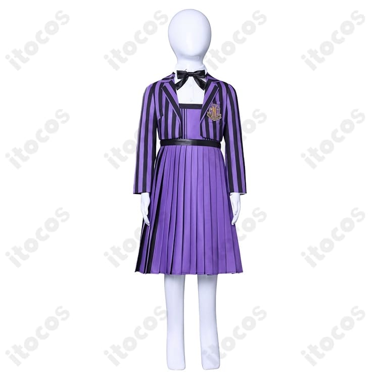 ウェンズデー／ウェンズデー・アダムス 学園制服コスプレ 高再現で動きやすく、イベントと撮影に最適 - 6枚目の画像