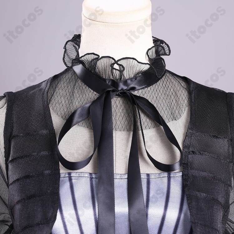 ウェンズデー・アダムス 仮面舞踏会ドレス 高再現コスプレ｜撮影映えと着心地を両立したフルセット - 4枚目の画像