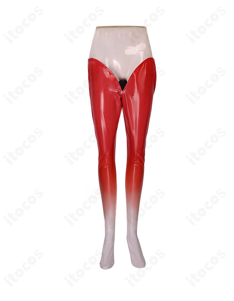 ルージュ パンツ正面の装飾ディテール。フロントの切り替えとモチーフ配置を示す。