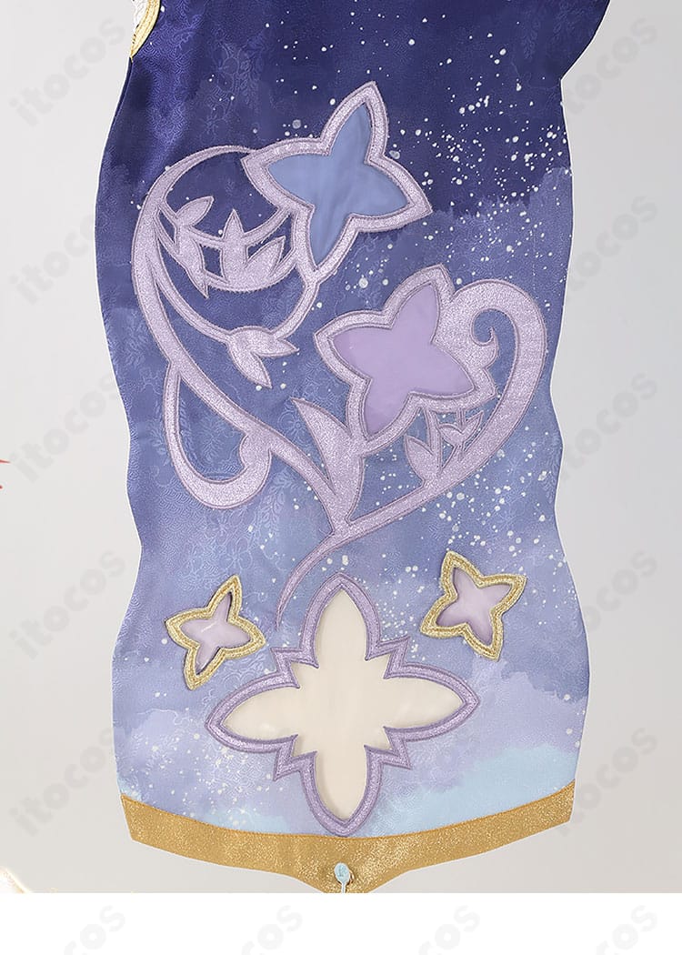 礼瀬マヨイ ナツコイ衣装の図案装飾。南国風プリントが夏らしい雰囲気を演出。