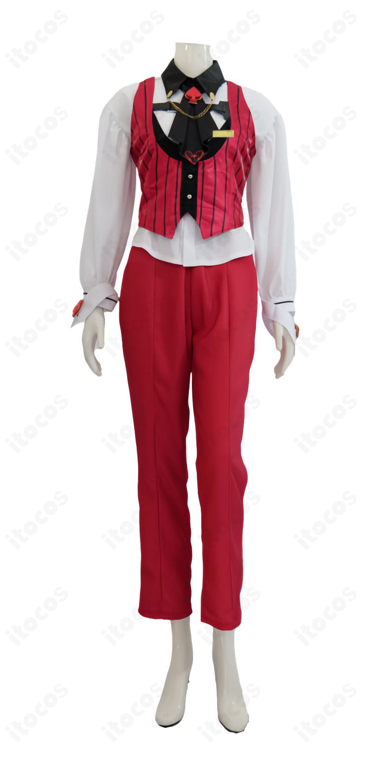 勝利の女神：NIKKE ルージュ 通常衣装の正面。美しいIラインシルエットと襟元・胸元ディテールが確認できる画像。