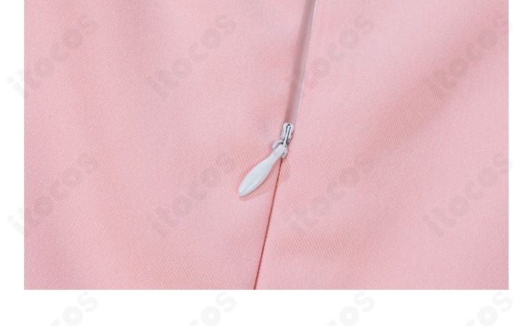 木之本桜 コスプレ 背面ファスナー仕様と着用方法の説明。着替えやすく動きやすい設計。