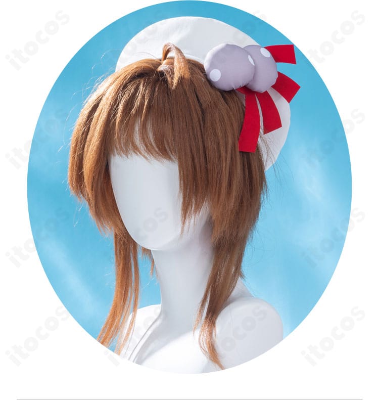 木之本桜 コスプレ 帽子・髪飾りのディテール。小物まで抜かりない再現度。