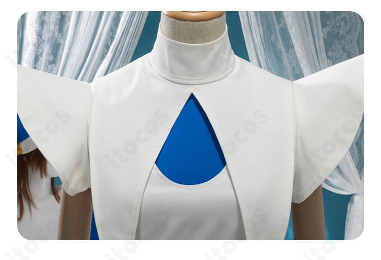 襟元アップ｜木之本桜ピエロ風バトル衣装の襟とボタン装飾の再現