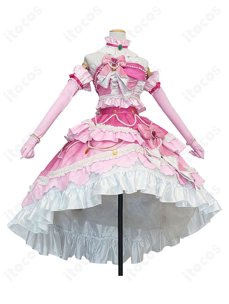 アイカツスターズ！ 白鳥ひめ ドリーミングプリンセスコーデの正面。ホワイト基調のトップスと胸元リボンが清楚に映える。