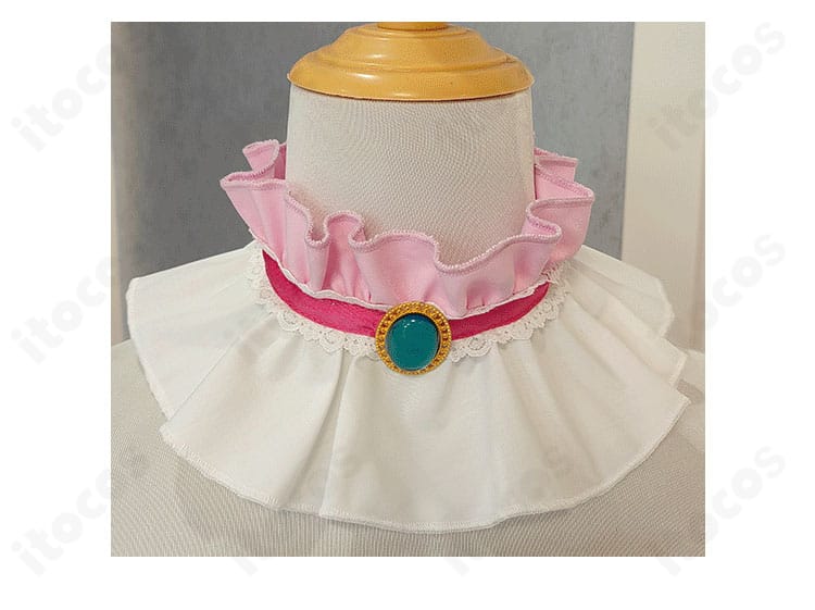 白鳥ひめ コスプレ衣装のネックアクセサリー詳細。レースと細リボンのコンビで首元を優雅に演出。