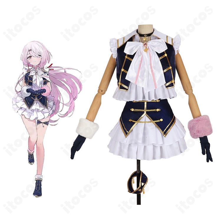 にじさんじ 椎名唯華 5th Anniversary 記念衣装コスプレ一式の全体図。コート・スカーフ・スカートを含むフルセットの再現イメージ。