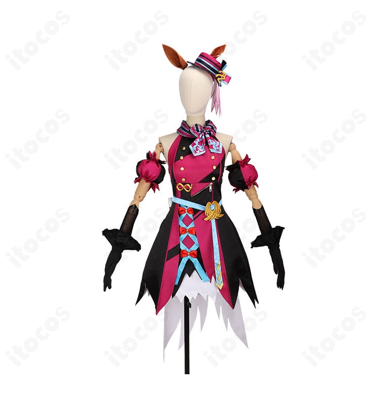 ノースフライト 勝負服「Looking Fly!」コスプレ衣装 正面｜上品なワインレッドと装飾のディテールが映える