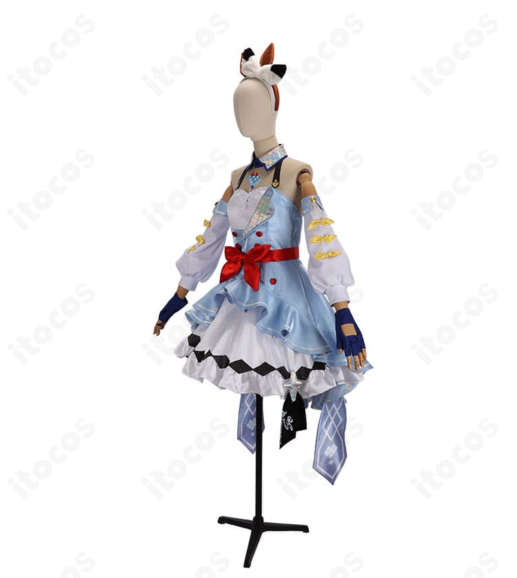 ウマ娘 アーモンドアイ 勝負服の側面図。立体的なラインと美しいシルエットが分かるアングル。