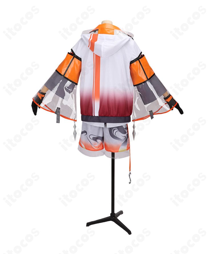 にじさんじ 北見遊征 デフォルト衣装 背面。バックの装飾とレイヤー構造、コート裾の落ち感を詳細に再現。