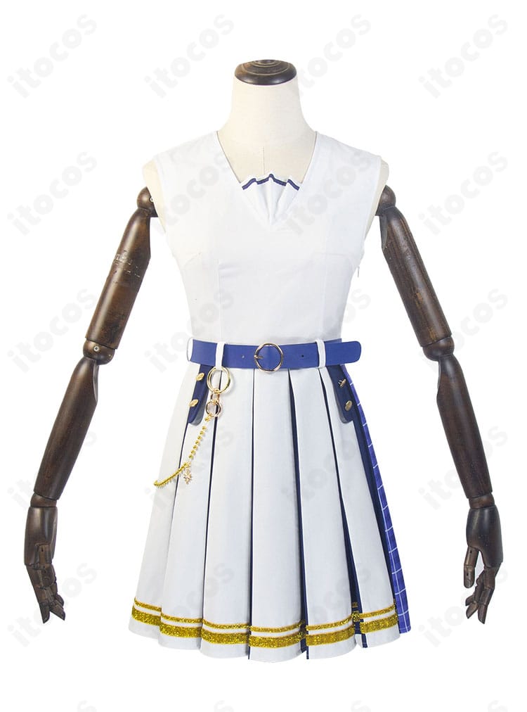 姫乃みえる 学園制服コスプレ スカート前面ディテール｜フリルと装飾の縫製をクローズアップ