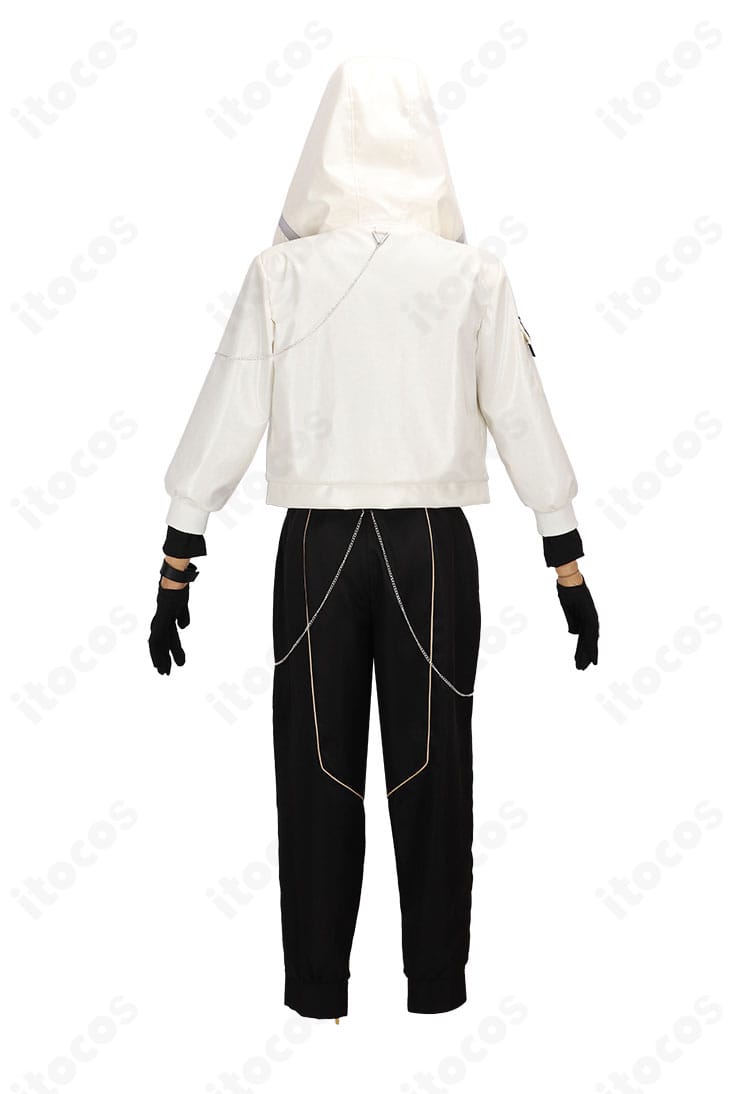 INFINITY 衣装の前後ディテール。フロントの装飾と背面のライン構成を忠実に仕立てた様子。