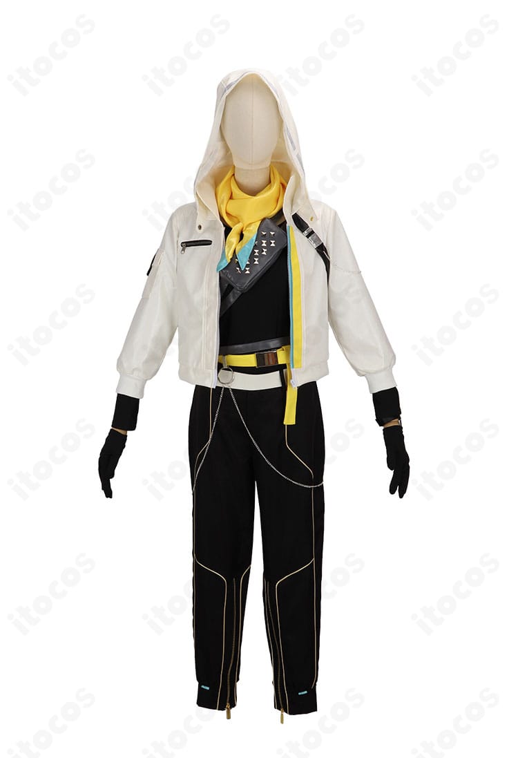 NIJISANJI EN INFINITY コスプレ衣装の正面全体。コートとマフラーのレイヤーが映える高再現デザイン。