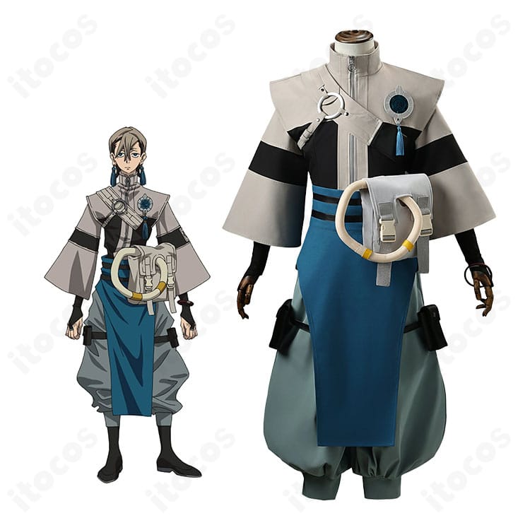 ガチアクタ ザンカ・ニジクの全身ビジュアルとコスプレ一式。刺繍ベストや多層ベルトの質感が分かるイベント映えカット。