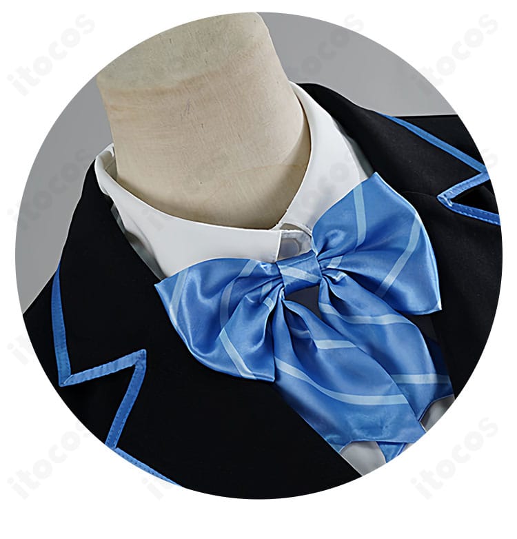 千歳くんはラムネ瓶のなか 制服コスプレ 胸元リボンの装飾ディテール。蝶結びの形が崩れにくい仕様をクローズアップ。