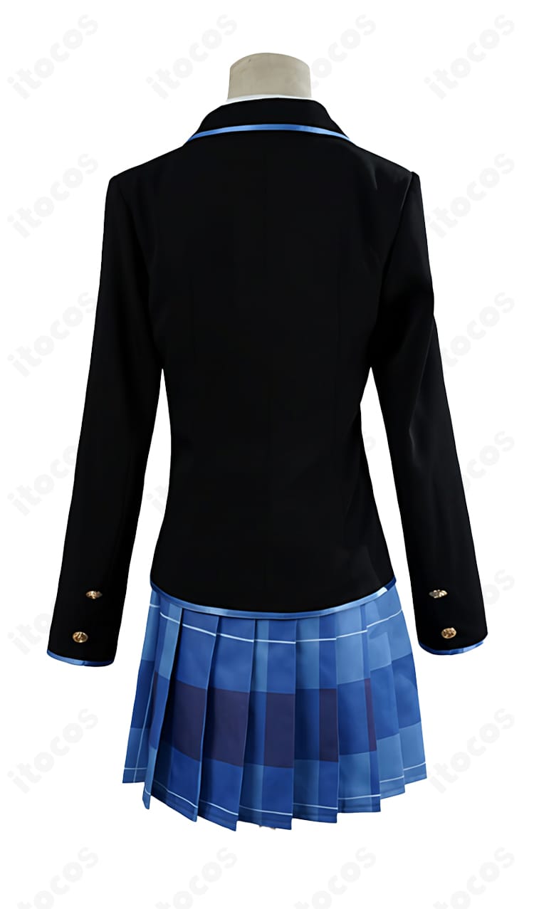 千歳くんはラムネ瓶のなか 制服コスプレ 背面図。襟元・背中心・裾のステッチなど後ろ姿のディテール。