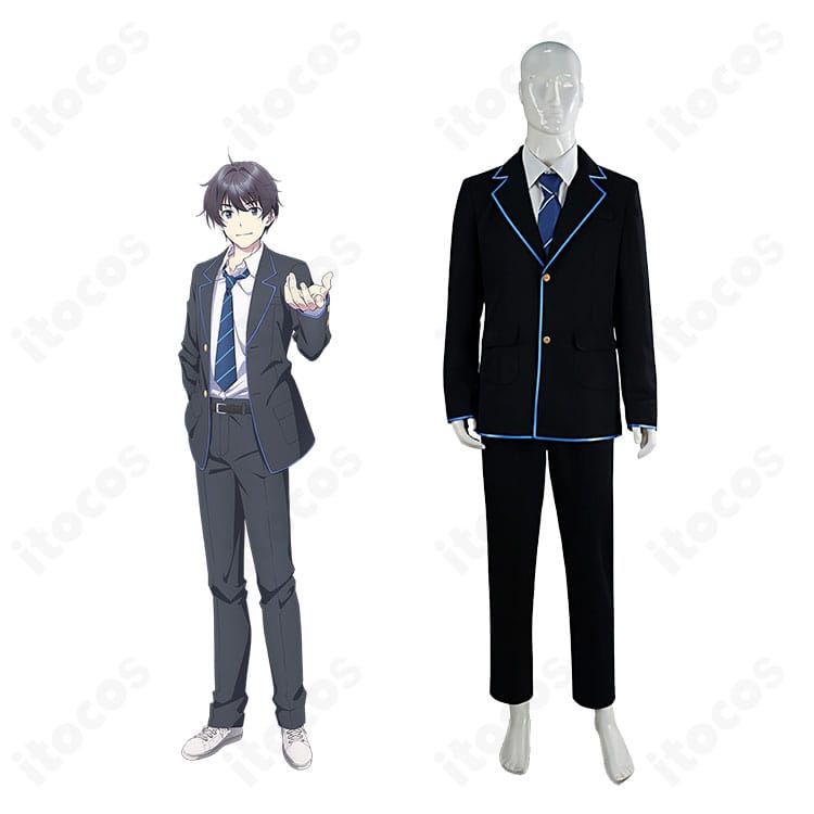 千歳くんはラムネ瓶のなか 千歳朔 藤志高校制服コスプレ 衣装全体とキャライメージのフルセット展示