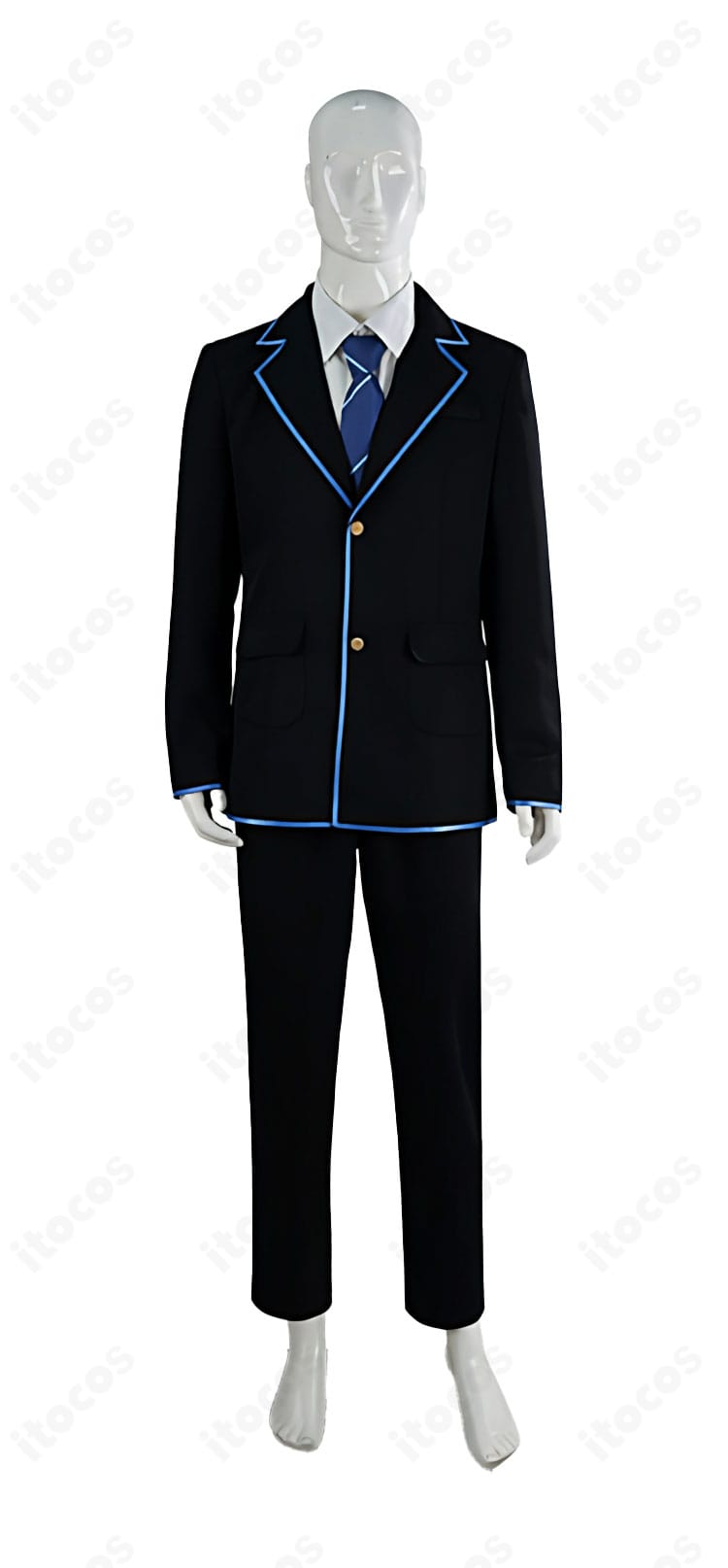 千歳朔 藤志高校 制服コスプレ 正面全身写真 清潔感ある学園スタイルの再現例