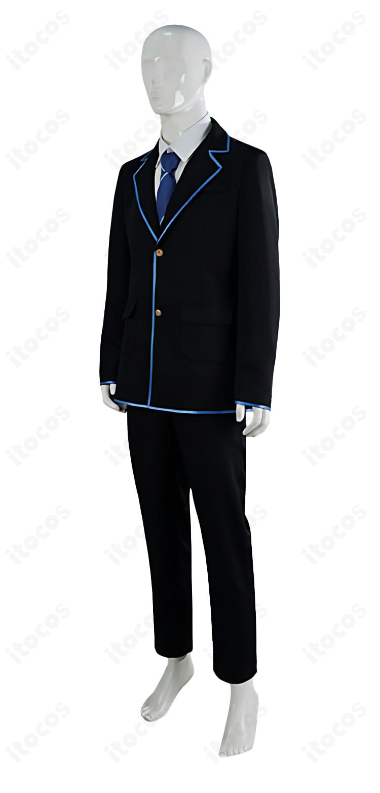 千歳朔 制服コスプレ 側面アングル 自然なシルエットと立体パターンの確認