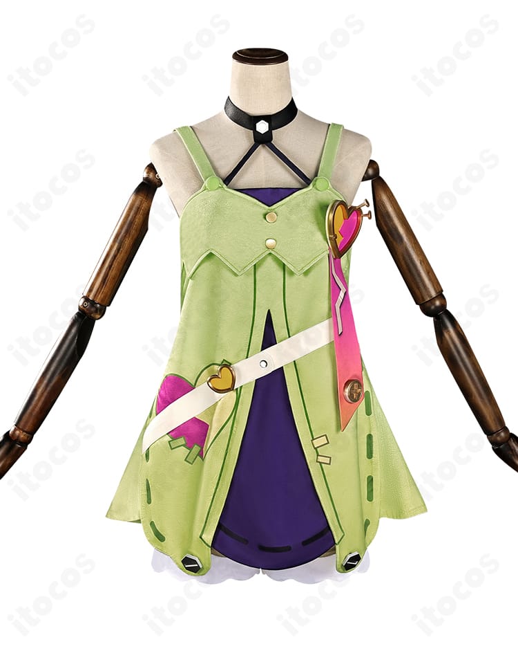 原神 アイノ コスプレ内搭ディテール。生地の質感と丁寧な縫製、ステッチラインが確認できるアップ。