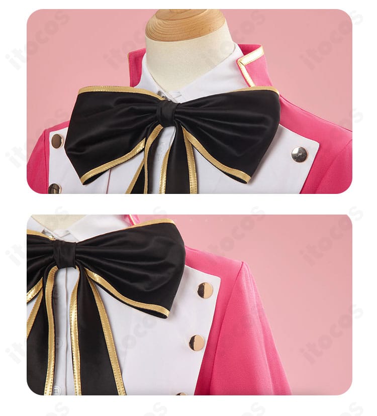 東条ヒバリ コスプレ衣装 蝶ネクタイ風スカーフの装飾｜華やかで上品な結び目ディテール