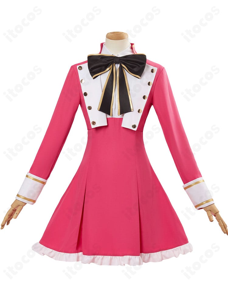 東条ヒバリ コスプレ衣装 正面全体｜コートとワンピースのレイヤードが映える端正なシルエット