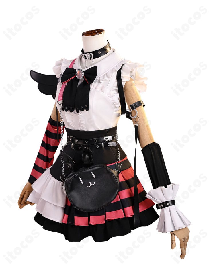 兎田ぺこら コスプレ衣装の側面図。パーツ配置と立体シルエットがわかるアングル。