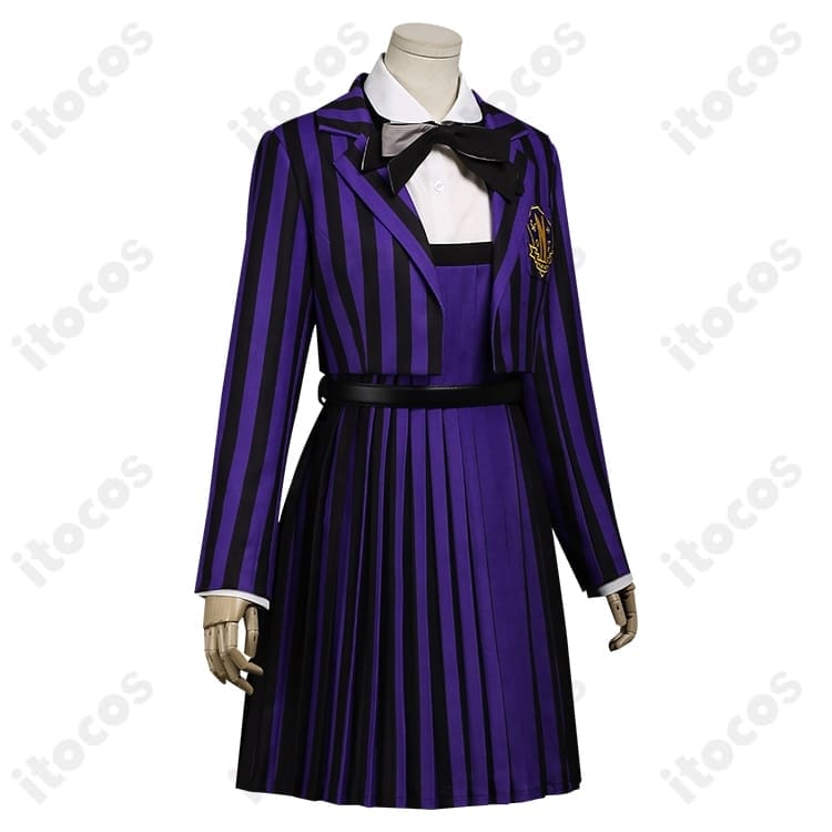 ウェンズデー イーニッド・シンクレア ネヴァーモア学園制服 高再現コスプレセット - 2枚目の画像