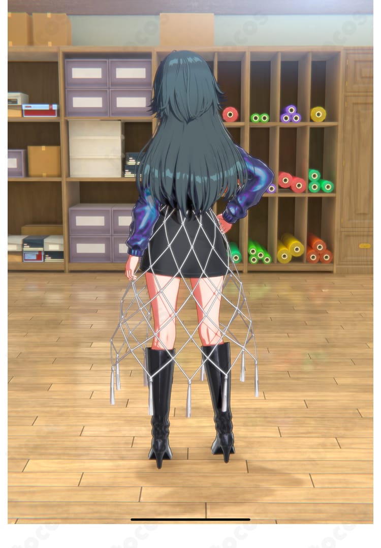 学園アイドルマスター 月村手毬「Luna say maybe」MV衣装の背面全身。ベルト位置など後ろ姿のディテールを丁寧に表現。