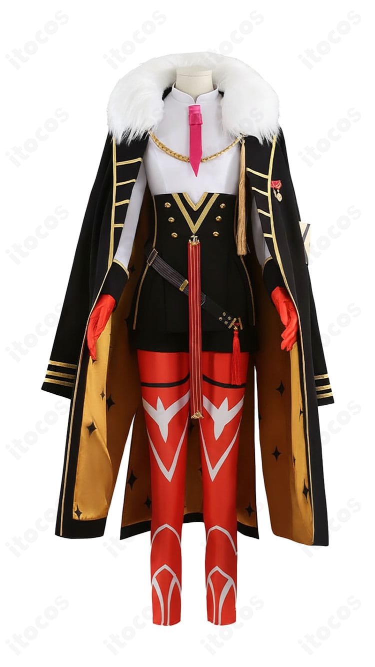 FGO Ｕ－オルガマリー 第3再臨コスプレ衣装の正面全体。上質感のある生地と胸章・襟元のディテールが映える。