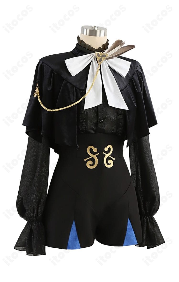 FGO ネモ／ノア 第二段階 コスプレ衣装の右側全体図。ショールの落ち感と装飾の立体感を強調。