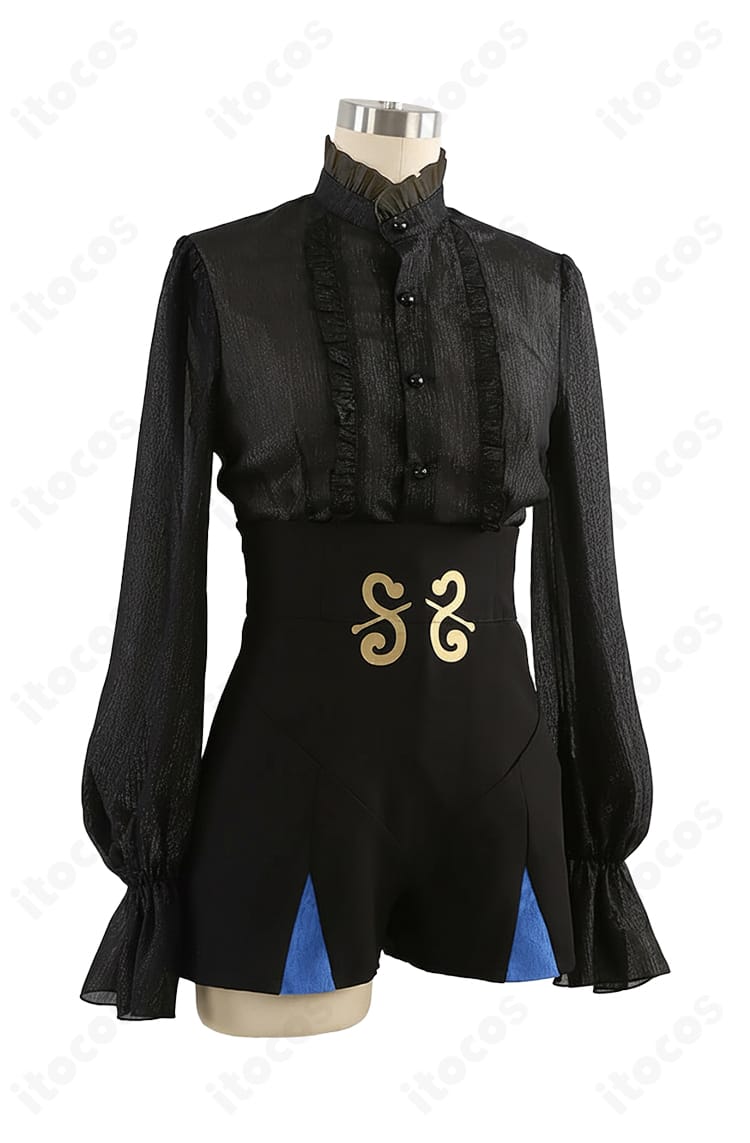 FGO ネモ／ノア 第二段階 コスプレ衣装の襟元ディテール。繊細な縫製と上質生地の質感をクローズアップ。