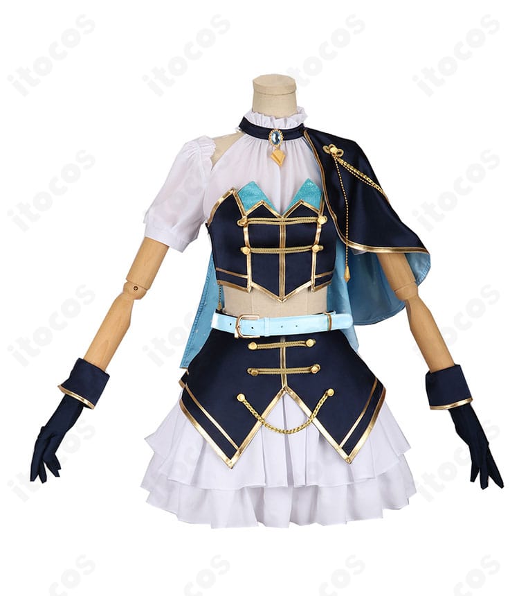 アルス・アルマル 7th OVERTURE コスプレ衣装の正面全体図。トップスのラインとスカートの広がりが分かる商品画像