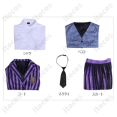 ウェンズデー・アダムス 学園制服コスプレ 高再現で撮影映え。通気性生地でイベントも快適 - 6枚目の画像（サムネイル）