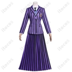 ウェンズデー・アダムス 学園制服コスプレ 高再現で撮影映え。通気性生地でイベントも快適 - 1枚目の画像（サムネイル）