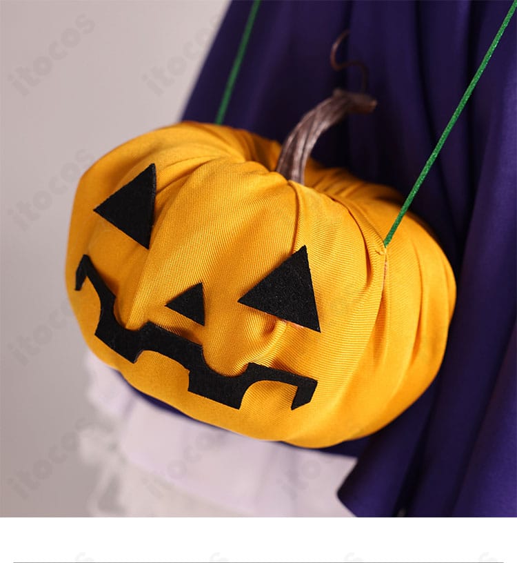 葬送のフリーレン ハロウィンコスプレ 南瓜モチーフ腰飾りアップ。季節感あるデザインでアクセントに。