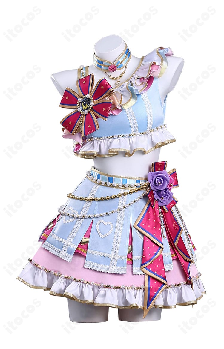 霧矢あおい ドリーミーキーチアコーデ 正面全体。明るい配色とチアガール風トップス・スカートの形状を確認。