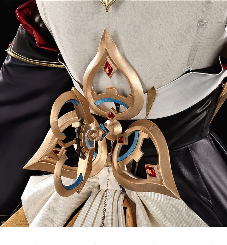 原神 サンドローネ（人形）コスプレ衣装の背飾りディテール。機械的モチーフでファトゥスらしい存在感を表現。