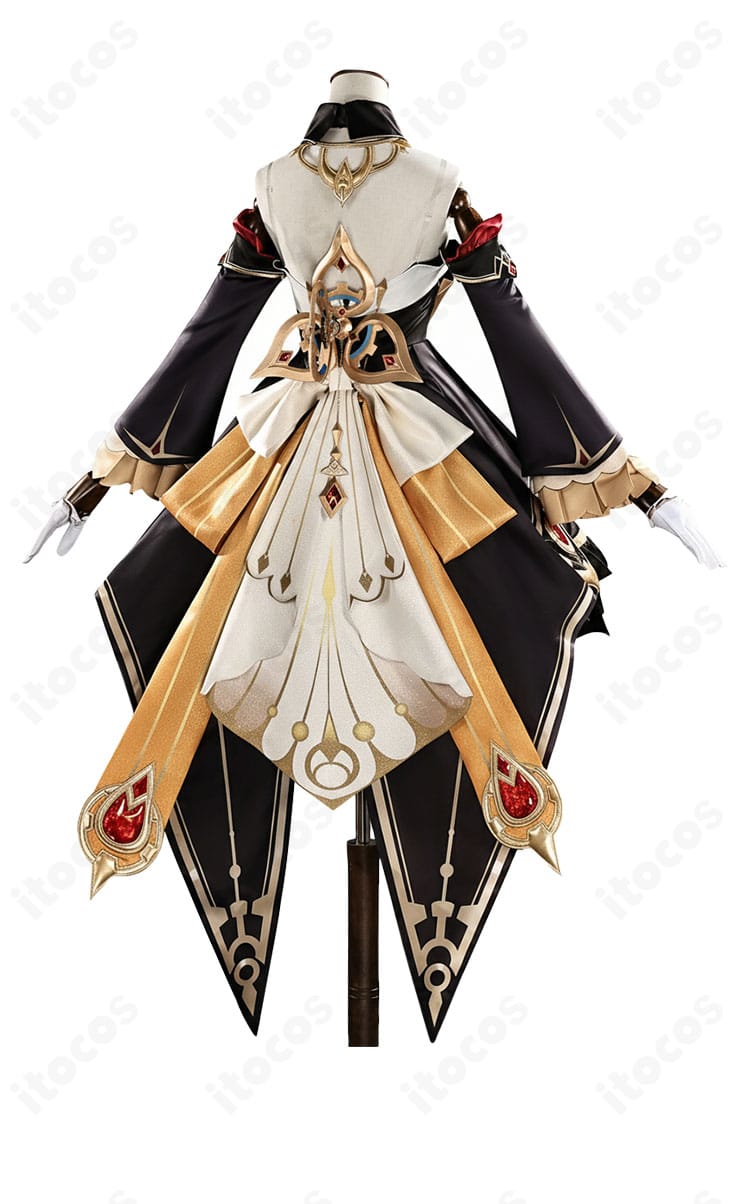 原神 サンドローネ（人形）コスプレ衣装の背面図。背中の大ぶりリボンと装飾が強調される高完成度の後ろ姿。