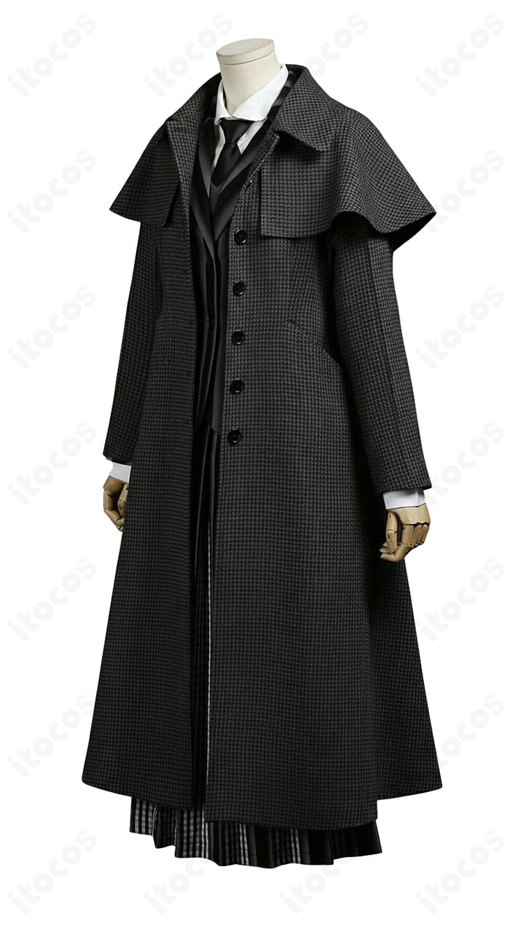 ウェンズデー・アダムス 学園制服S2 右側面図｜立体的なシルエットと生地の質感がわかる角度