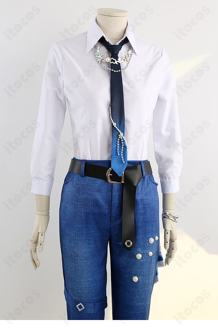 Deep into you 神崎颯馬イメージのシャツ装飾ディテール。襟元と胸元の意匠を高品質仕立てで再現