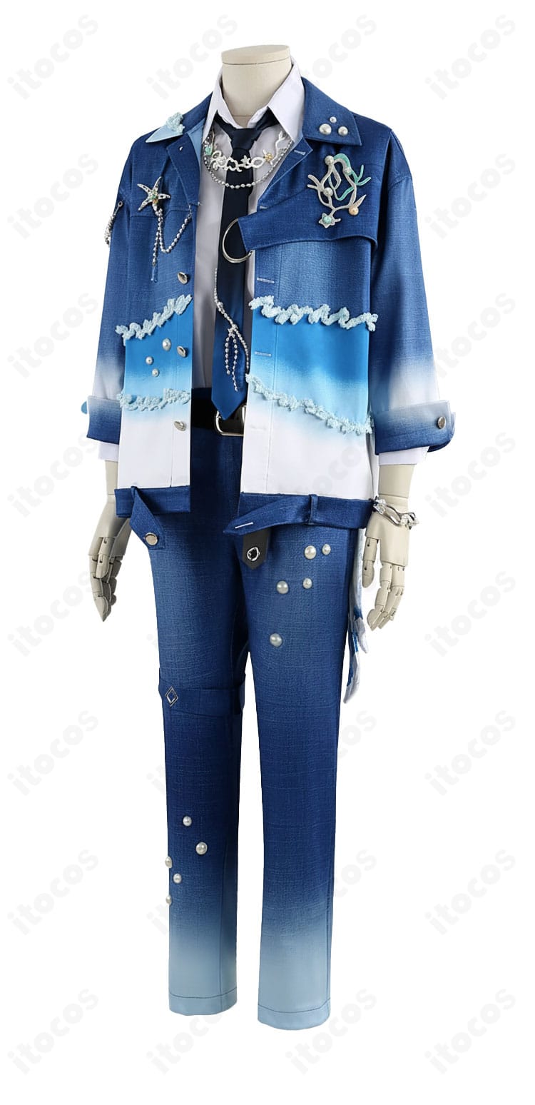 あんスタ Neptu Deep into you コスプレ衣装を左側から。袖口や腰飾りのディテールを確認できる角度